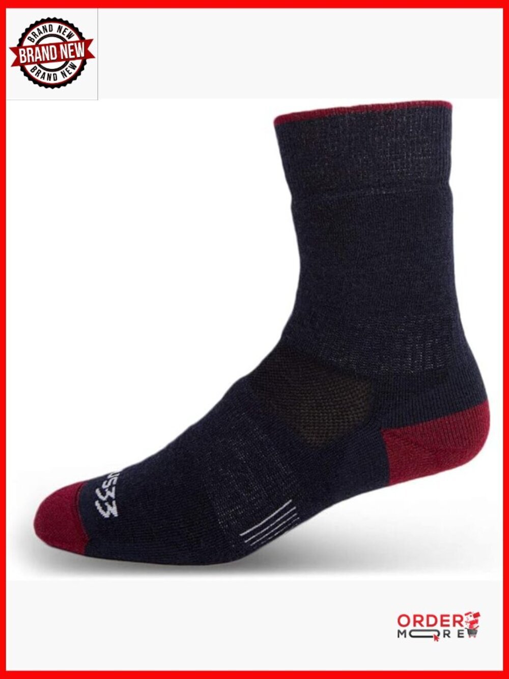 Lightweight Merino Wool Crew Hiking Socks USA Made
